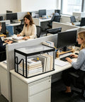 Store Your Stuff Like A Pro With These Sleek Clear Storage Bins Featuring Smooth Zipper Closures And Heavy Duty Reinforced Handles for office organization.
