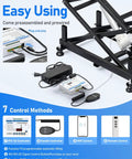 DIHOOL electric scissor lift table with remote; black steel frame, 265 lb load capacity.
