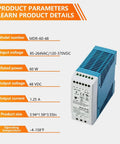 Rugged 60W DIN Rail Power Supply 48V 1.25A With Ultra Wide 85-264VAC Or 120-370VDC Input Class I Div 2 T4 Hazardous Location Certified Industrial Automation Power Solution For Fluctuating Mains, blue enclosure