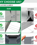 Comparison of Heavy-Duty Galvanized Raised Garden Bed 6x3x2 Ft with reinforced design showing upgraded nuts and protective covers.