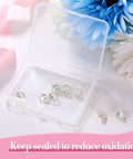 Jumbo Earring Backs For Heavy Studs And Droopy Posts Replacement Secure Lifters 9mm Silver 8 Pack in a clear box