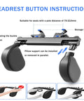 Headrest button instructions for Snazzy Car Headrest Neck Pillow For Mini Cooper Se Convertible, showing adjustment features.