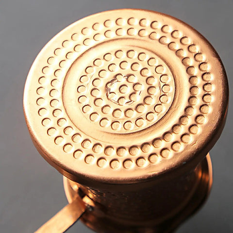 Close-up of Turkish Coffee Pot Copper Tea Maker For Stovetop Use 300ml Capacity Easy Pour Spout Open Flame Safe Kitchen Must Have Gift