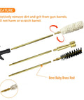50 Cal Bore Mop Kit With Nylon Bore Brush And Brass Jag, 8-32 Brass Thread, Round Head, Safe For Your Rifle Bore, Gun Cleaning Set