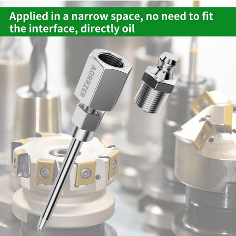 narrow access grease gun needle with coupler set for precise lubrication