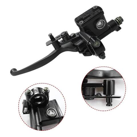 Left Hand Hydraulic Brake Master Cylinder Lever Pump For ATV Dirt Bike Quad And Moped Fits 50Cc 70Cc 90Cc 110Cc 125Cc 150Cc 200Cc 250Cc