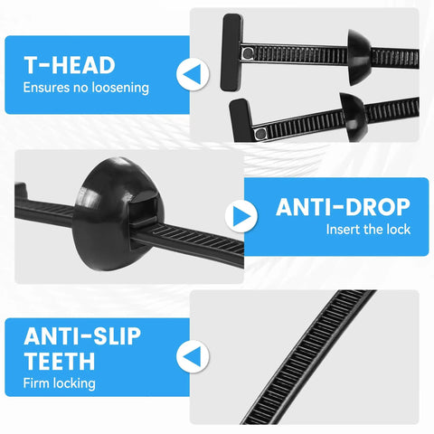 120 Pcs Nylon Cable Tie Buckle Zip Tie Automotive Clips Universal Self Locking Fasteners features and locking mechanisms