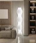 LED Dimmable Column Floor Lamp with Hula Skirt Shade, 67 inch tall, modern standing lamp in living room corner