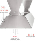 Close-up of WD-4024 39 Inch Stainless Steel Dual Element Electric Heater Fixture 4000 Watt 240 Volt Indoor Outdoor showing bracket.