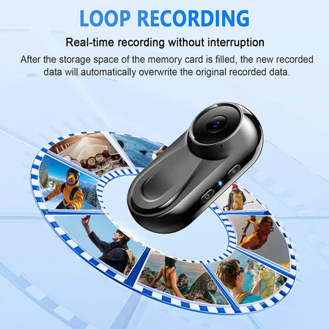 Ultra Compact 1080P Body Camera With 512GB Built In Storage Hands Free Vlogging 360 Degree Rotating Clip Magnetic Clip