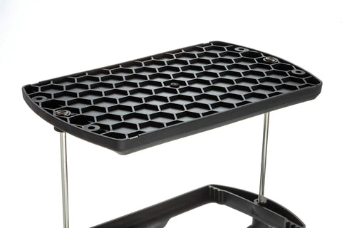 USCG Approved 24 Series Heavy Duty Adjustable Hold Down Marine Battery Tray with black crossbar and steel fasteners