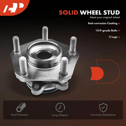 Front Wheel Bearing And Hub Assembly With 5-Lug Fits Nissan Sentra 2013 2019, Leaf 2013 2017, NV200 2013 2019