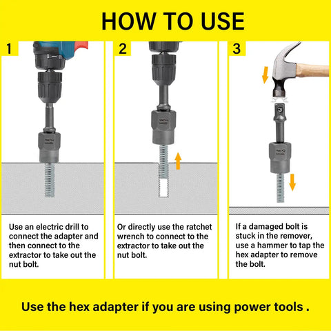 Instructions for using the Beast 26 Piece Screw And Bolt Extractor Set 3 In 1 Kit With Drill Bits And Socket Adapter Easy Out Tools