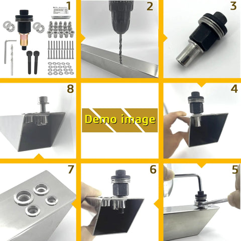 Heavy Duty Rivet Nut Tool Kit For Easy Installation Hand Riveter With Drill Bit And M6 Rivet Nuts Includes Flat Head Screws kit details