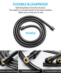Extra Long 79 Inch Shower Hose With Handheld Shower Head Compatibility Flexible Brass Core Double Lock Design