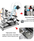 Rock Solid Semi Automatic Plane Labeling Machine With Adjustable Applicator For Flat Bottles showing motor and barometric indicator.