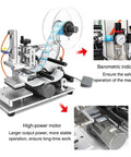 Industrial Semi Automatic Flat Surface Labeling Machine With Hella Fast Adjustable Settings And Legit High Precision Sturdy Heavy Duty Frame And Quick Installation Process showing barometric indicator and high-power motor.
