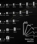 Metric sizes of 1150 Piece Stainless Steel Set Screws Assortment Kit With 26 Metric And SAE Sizes Allen Head Socket Grub Screws For Bathroom Fixtures