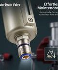 Close-up of auto-drain valve on Drop In Ready 3 4 Inch NPT Air Dryer With 3 Stage Moisture Removal And Auto Drain.