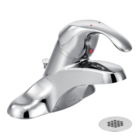 MBition 4 Inch Centerset Bathroom Faucet With Grid Strainer Chrome Finish, commercial grade durability, ceramic disc cartridges