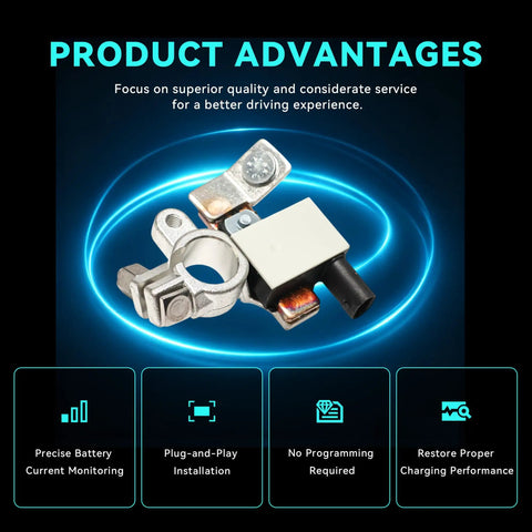 Keep Your Ride Running Tight With Our Heavy Duty Battery Current Sensor That Directly Swaps Oem Number 22859019 For Chevy Impala Malibu Daily Drives, showing sensor with mounting bracket.