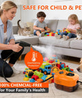 Heavy Duty Handheld Steam Cleaner For Home And Car 1500W in use while cleaning toys, safe for kids and pets.