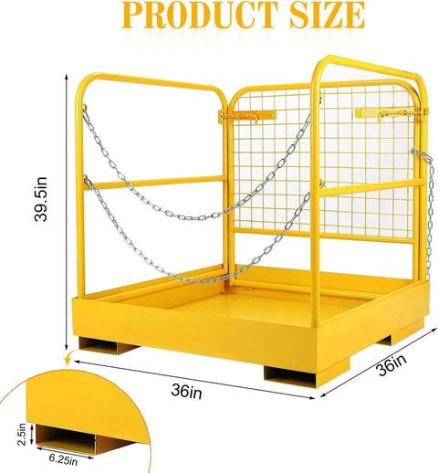 Tough As Nails Forklift Man Basket Safety Cage 36 X 36 Inch Heavy Duty Work Platform With Secure Chains And Solid Base Built For 1150 Lb Aerial Lifting Jobsite