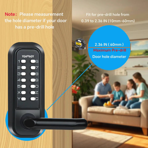 Heavy Duty Waterproof Mechanical Code Lock With Tough Keypad Deadbolt For Front Doors And Rock Solid Keyless Entry Security Plus No Sweat Mounting Hardware In Durable Matte Black