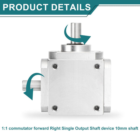 Right Angle Bevel Gearbox For DIY Gearheads, 1 To 1 With One Output Shaft, 1 Module 20 Teeth Bevel Gear, Aluminum Frame, 8mm Shaft
