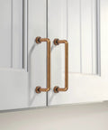 Antique Brass Cabinet Pulls Set For Vintage Farmhouse Kitchen And Wardrobe Hardware With 3 Inch Center To Center Holes on white cabinets