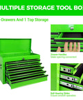 Heavy Duty 24 Inch Metal Tool Chest With Nine Ball Bearing Drawers Eva Lined Organizers Smooth As Silk Glides open with storage compartments