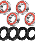 Front Wheel Hub Bearings And Seals For Honda ATV Recon Rancher TRX 200 250 1990s To 2022 2x4 Replacement, showing 4 bearings and 4 seals
