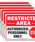 Six Pack Heavy Duty Restricted Area Signs Featuring Bold Authorized Personnel Only Warnings And Do Not Enter Markers 10x7 aluminum signs