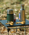 Portable Stainless Steel Picnic Cutlery Set With Reusable Forks And Spoons In Pink Case For Outdoor Camping Hiking And Beach Adventures