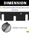 Diagram showing dimensions of 12 Pack Door Hinge Shims 1/32 Inch Thick Metal C Slot for fixing sagging doors and uneven gaps