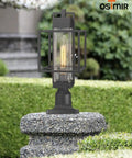 Dope Outdoor Post Light Fixture 1 Light Exterior Post Lantern With Pier Mount Base Black Finish Bubble Glass Shade