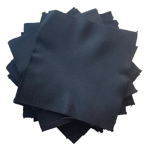 Emergency Fire Starter Kit With Char Cloth, Ultra Lightweight 12 Pack stacked black 4x4 inch squares on white background