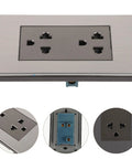 Slick Stainless Steel Outlet Faceplate With Six Hole Design For Wall Socket Mounting Hella Durable Metal Cover Easy Wipe Clean Finish