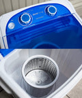 Top view of compact portable washer for small spaces perfect for apartments, dorm rooms, and tiny homes with 8.8 lb capacity