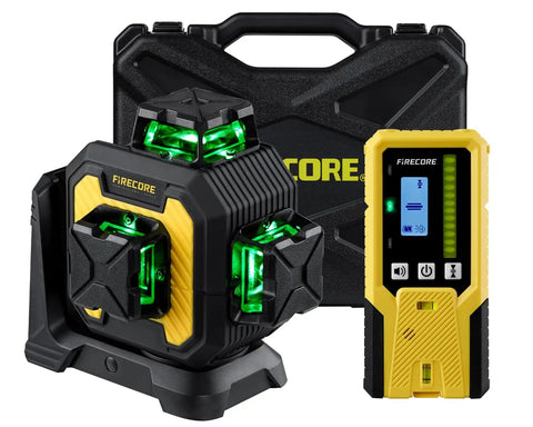 Pro Grade Green Beam Laser Level With Receiver Kit with 360 self leveling laser and pulse mode for outdoor construction projects