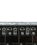 Close-up of ports on Smart 4-Port 1S LiPo Charger With Digital LED Display And Independent Output Ports, Micro Size, AC DC Input