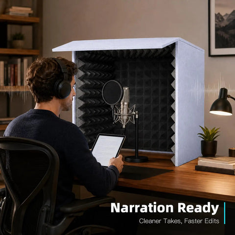 Portable Soundproof Box For Singer And Streamer Ditch Room Static Fast Setup Foldable Acoustic Vocal Booth blocks ambient noise in home studio.