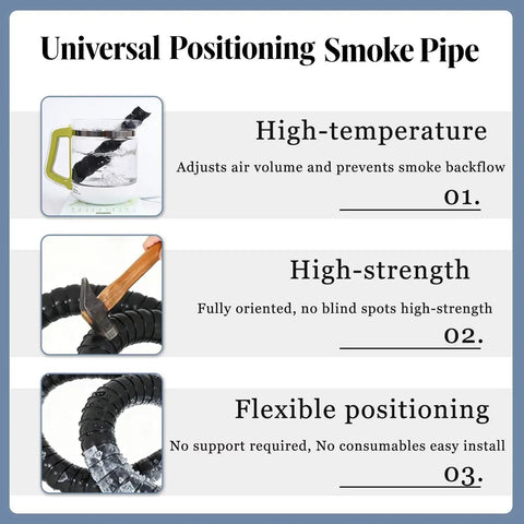 Universal Positioning Smoke Pipe features for high-temperature, high-strength, and flexible positioning.