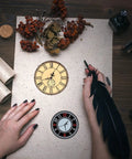 Total Standout Vintage Clock Silicone Clear Stamps With Gear Shapes Retro Transparent Rubber Blocks For Scrapbooking Journal Cards And Dope Diy Crafts That Stamp Super Smooth Every Damn Time on textured paper with a feather pen.