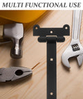 Heavy Duty Tee Hinge With Bearing Slot For Garden Gate And Shed Door 300mm X 4mm Black Plastic with tools on wood
