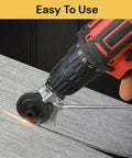 Electric Drill Plate Cutter Nibbler Attachment For Effortless DIY Friendly Cutting Of Iron Steel Copper Aluminum in use on metal sheet