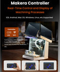 Air Desktop CNC Machine With Makera CAM showing controller compatibility and display on various devices