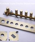 Five Function Shower Mixing Valve In Brushed Gold With Digital Temperature Display, Pressure Balanced Anti-Scald Valve For Safe, Drama-Free Family Showers, Easy Install, Modern Bath Upgrade, brass body, 3/4 in inlet