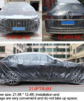 4 Pack Clear Plastic Car Covers With Elastic Hem Universal All Weather Shield For Cars Up To 12.4 Feet By 21.6 Feet, vehicle covered