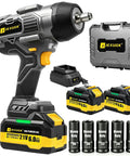 Heavy Duty Cordless Impact Wrench Packing 2200Nm Of Badass Torque To Rip Through Truck Tire Lug Nuts Fast 21V Brushless Half Inch Electric Impact Gun and accessories